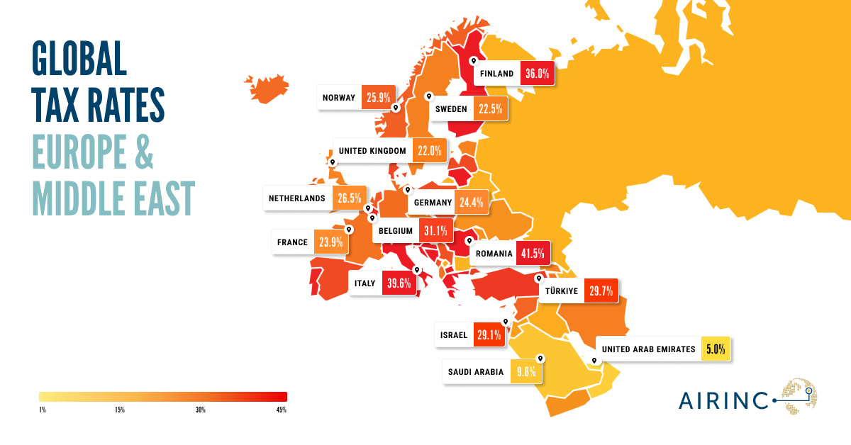 Tax Heat Map Focus On Europe